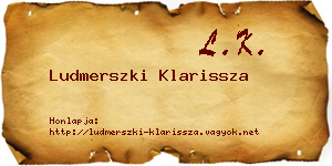 Ludmerszki Klarissza névjegykártya